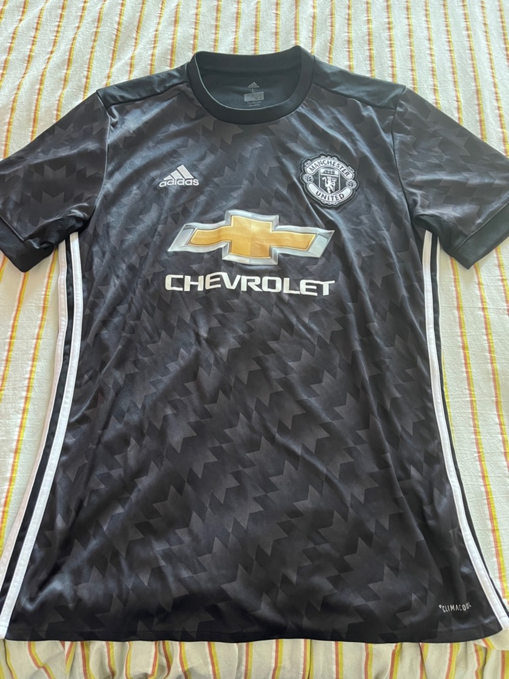 adidas Black and Gold Manchester United Football Jersey - Men’s Large